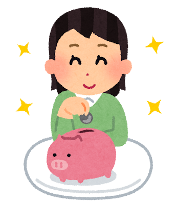 貯金をするイラスト