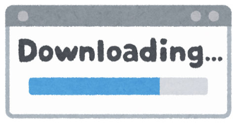 ダウンロード中のプログレスバーのイラスト