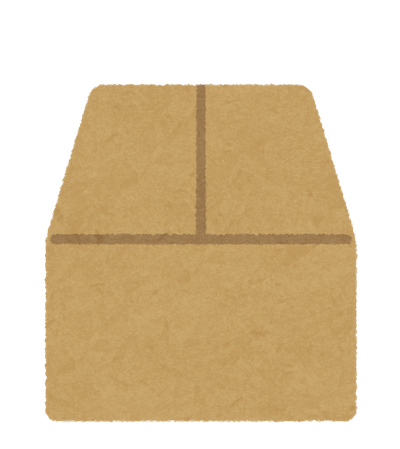 フタを閉じた段ボール箱のイラスト