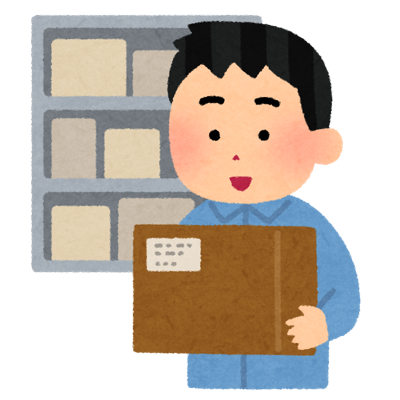 棚卸しをする男性のイラスト